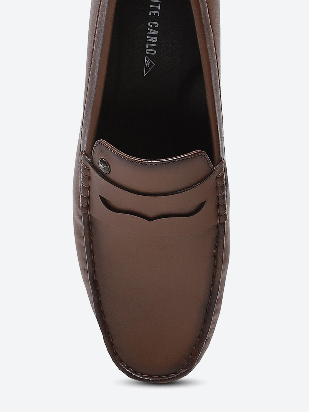 Men Tan Slip on Microfibre Loafers