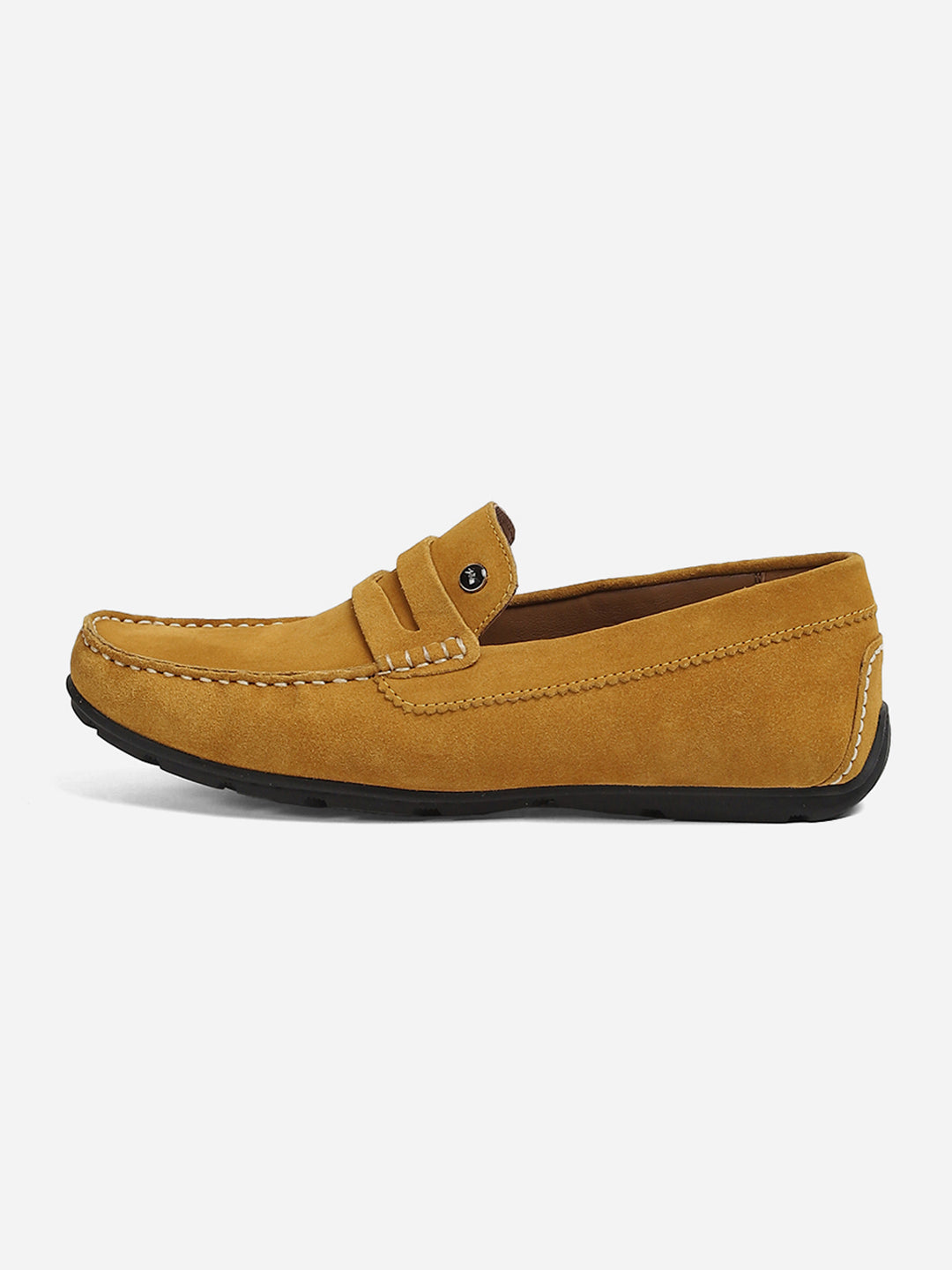 Men Yellow Slip-On Genuine Leather Loafer
