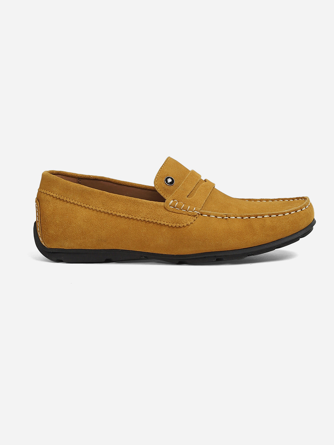 Men Yellow Slip-On Genuine Leather Loafer