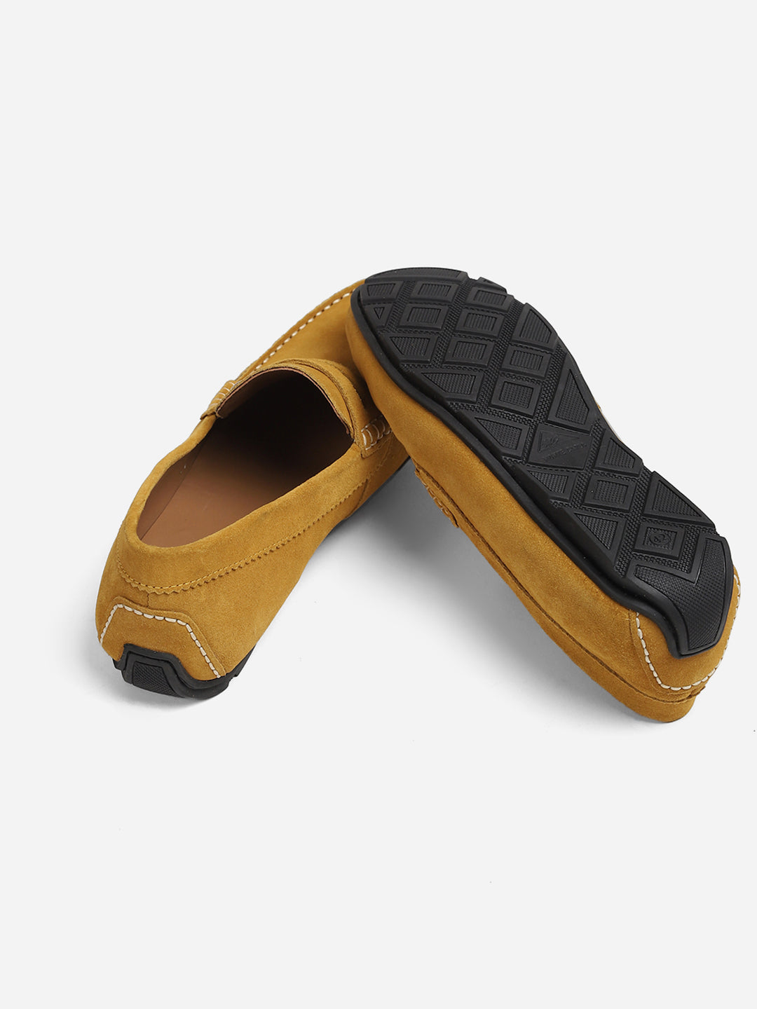 Men Yellow Slip-On Genuine Leather Loafer