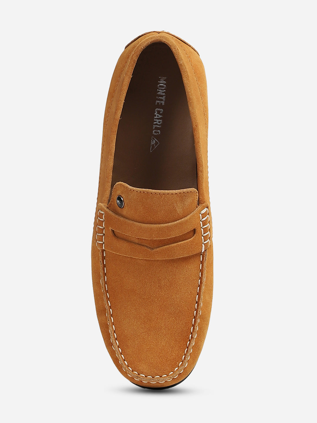 Men Tan Slip-On Genuine Leather Loafer