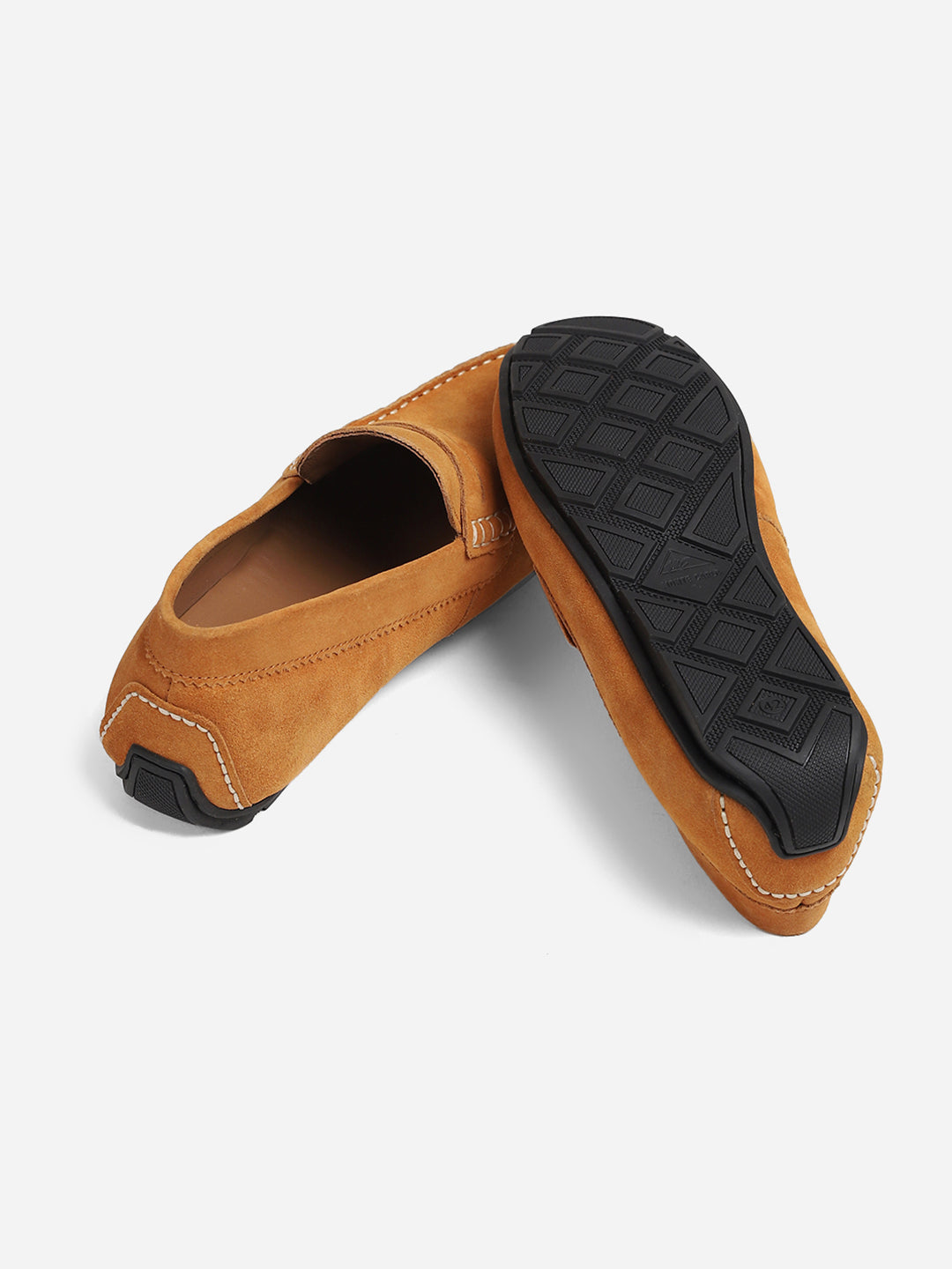 Men Tan Slip-On Genuine Leather Loafer