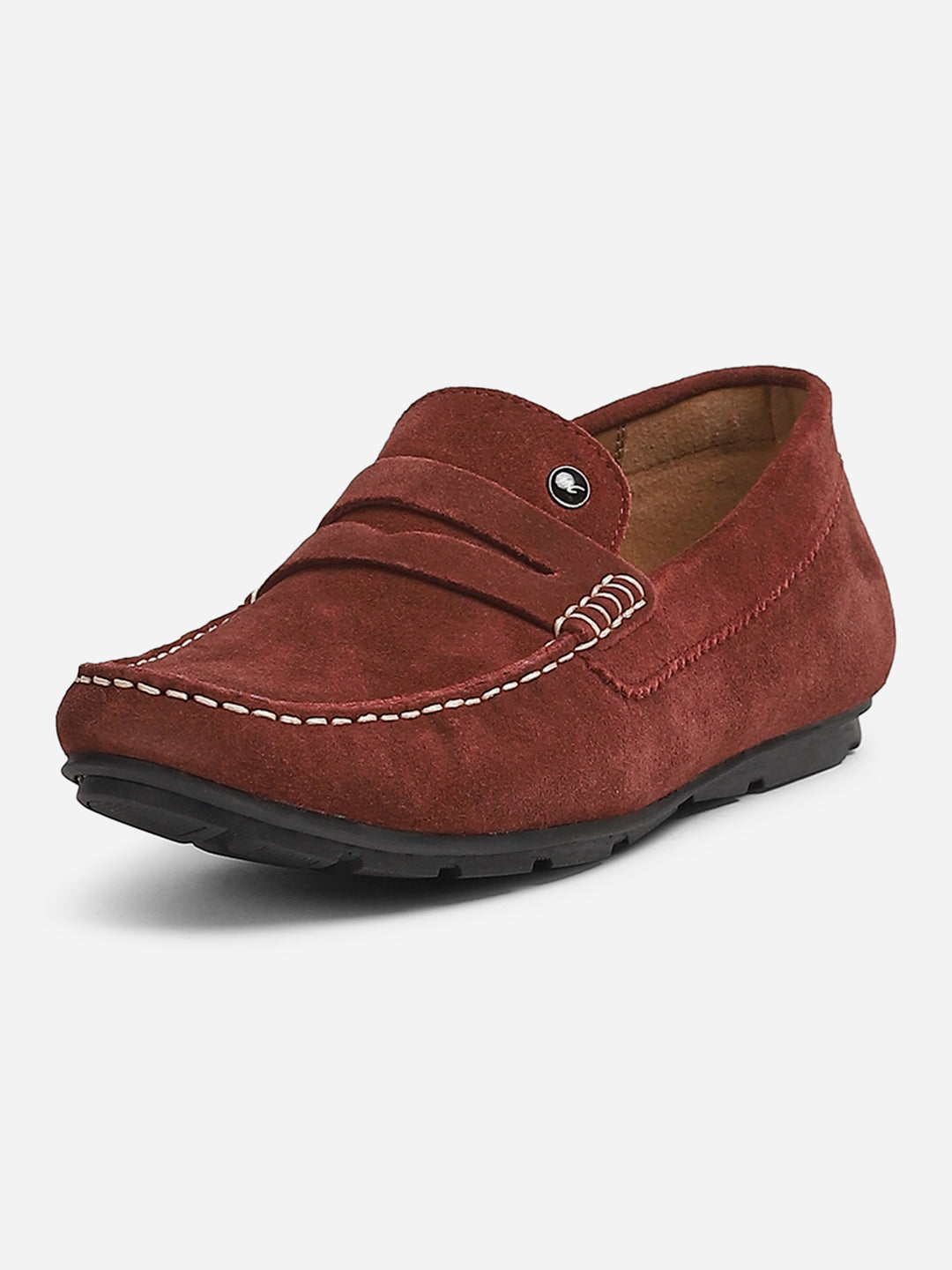 Men Maroon Slip-On Genuine Leather Loafer