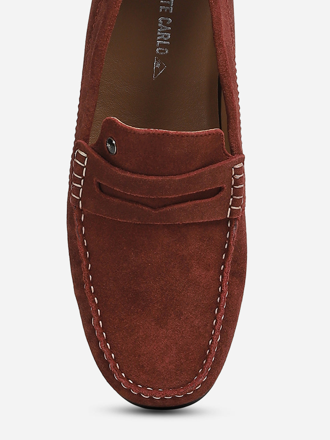 Men Maroon Slip-On Genuine Leather Loafer