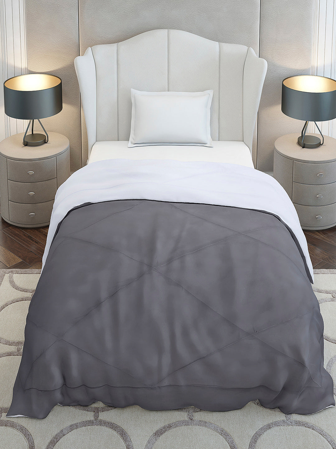 Solid Single Bed 210 GSM Comforter Ava for Mild Winter (Weight 0.9 kg)