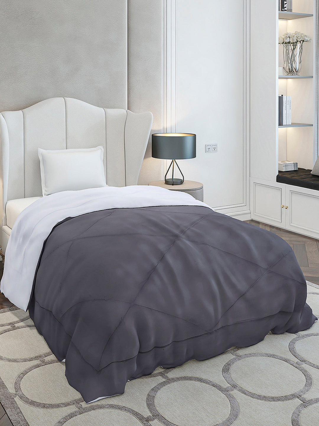 Solid Single Bed 210 GSM Comforter Ava for Mild Winter (Weight 0.9 kg)