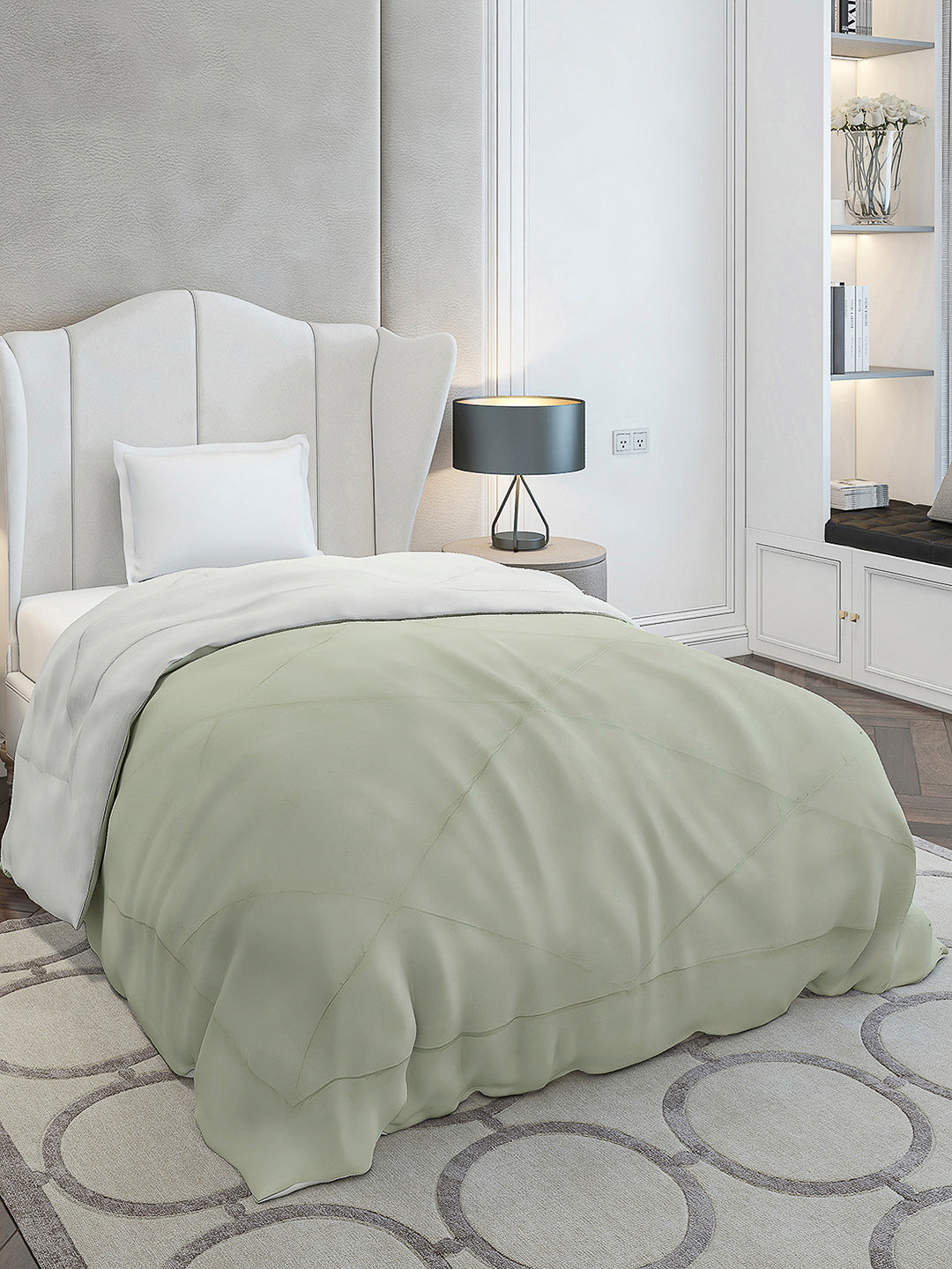 Solid Single Bed 210 GSM Comforter Ava for Mild Winter (Weight 0.9 kg)