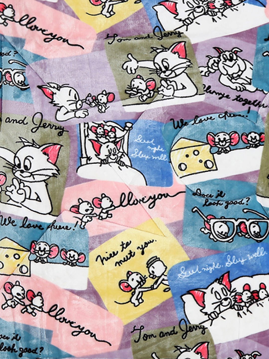 Printed Baby Blanket 3 Ply, 1609 GSM 5Pcs Set (1 Baby Comforter, 1 Bedsheet, 1 Neck Pillow & 2 Bolster)
