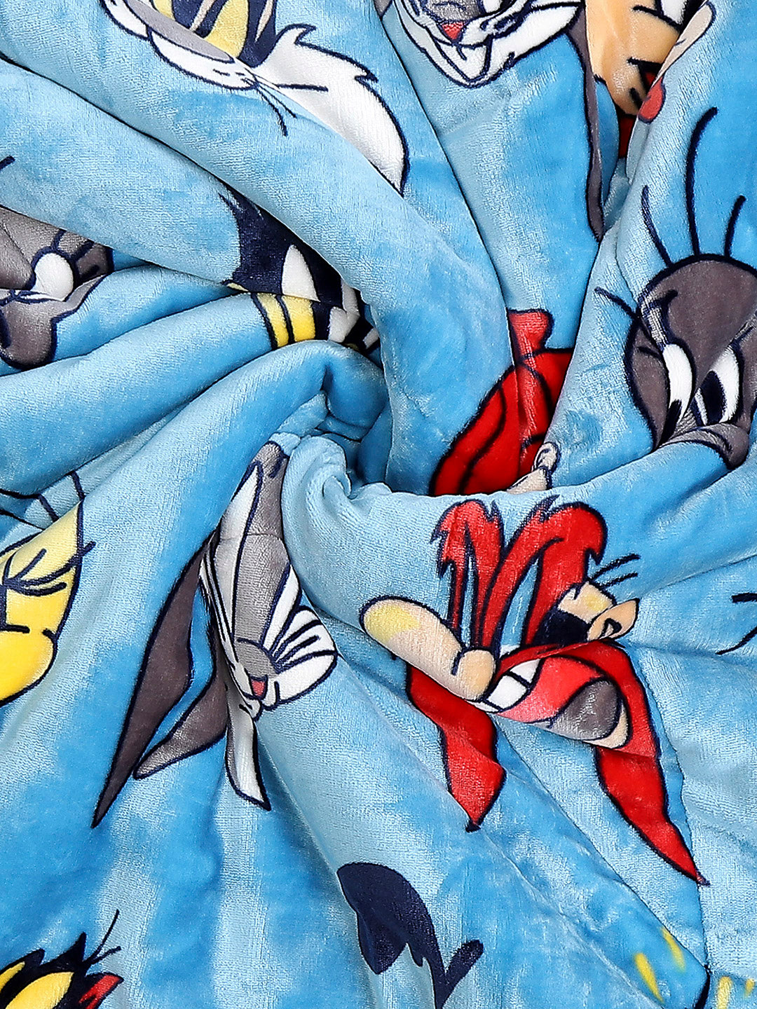 Printed Baby Blanket 3 Ply, 1609 GSM 5Pcs Set (1 Baby Comforter, 1 Bedsheet, 1 Neck Pillow & 2 Bolster)