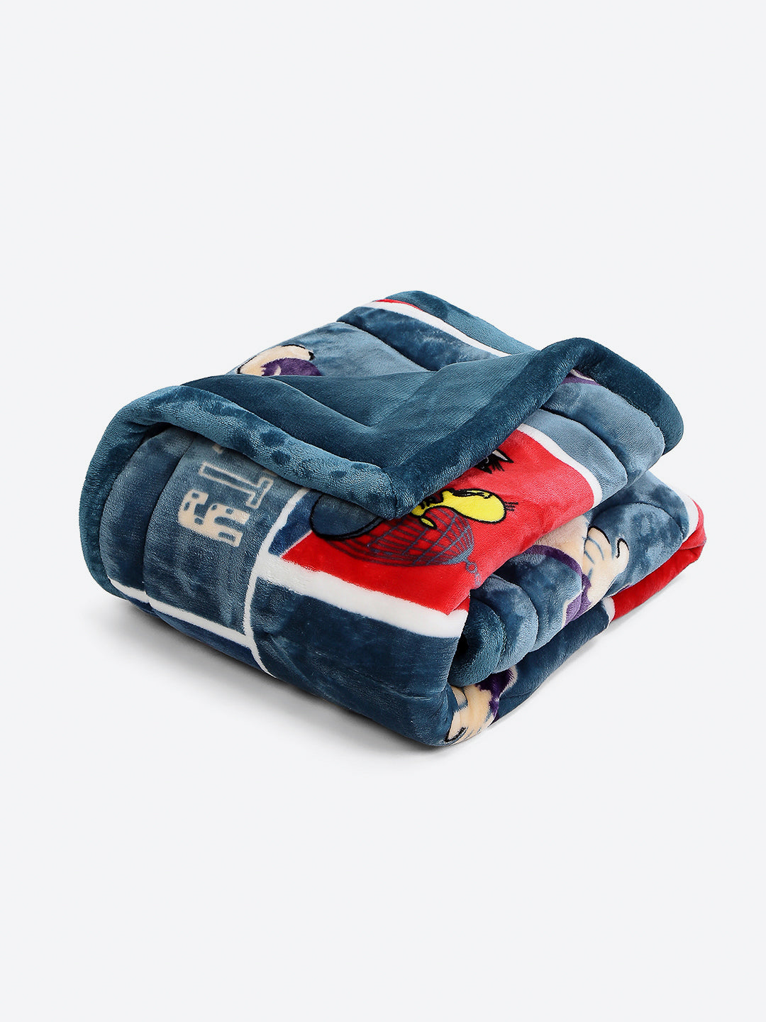 Printed Baby Blanket 3 Ply, 1609 GSM 5Pcs Set (1 Baby Comforter, 1 Bedsheet, 1 Neck Pillow & 2 Bolster)