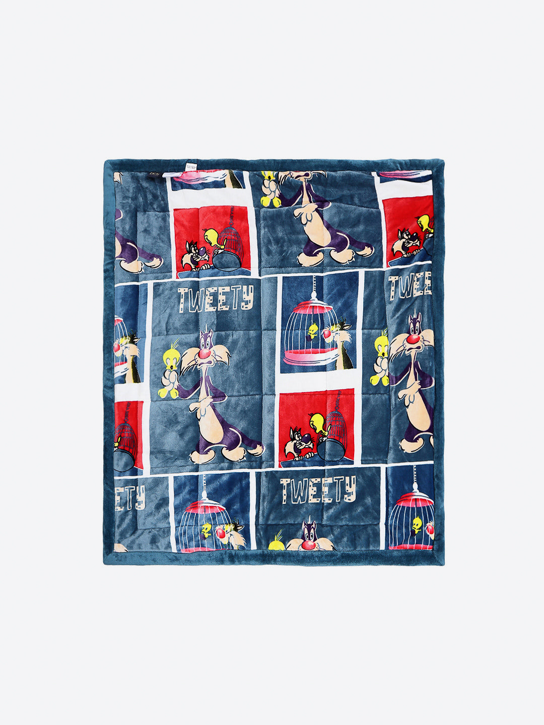 Printed Baby Blanket 3 Ply, 1609 GSM 5Pcs Set (1 Baby Comforter, 1 Bedsheet, 1 Neck Pillow & 2 Bolster)