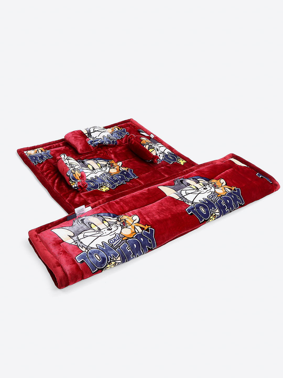 Printed Baby Blanket 3 Ply, 1609 GSM 5Pcs Set (1 Baby Comforter, 1 Bedsheet, 1 Neck Pillow & 2 Bolster)