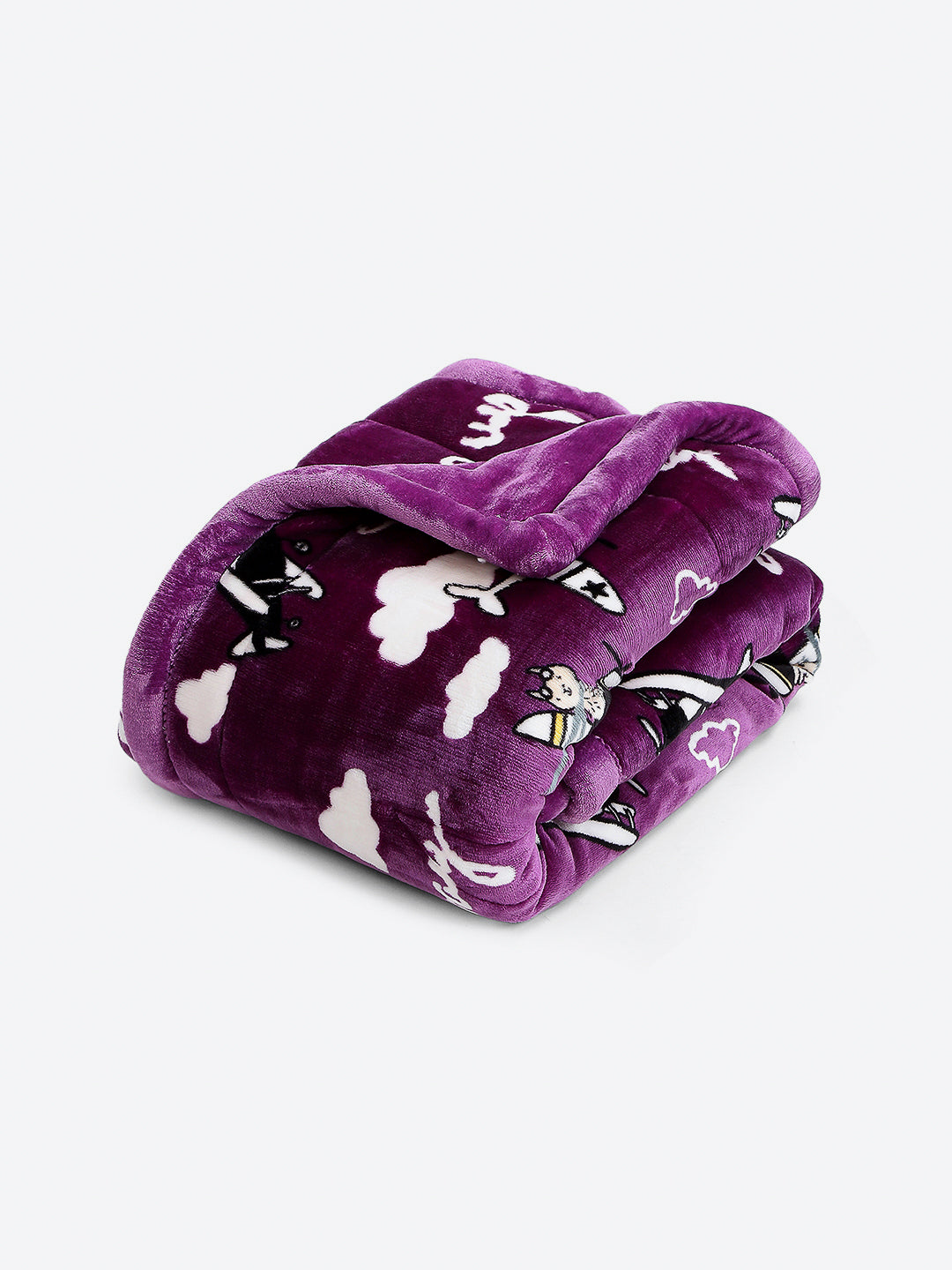 Printed Baby Blanket 3 Ply, 1609 GSM 5Pcs Set (1 Baby Comforter, 1 Bedsheet, 1 Neck Pillow & 2 Bolster)