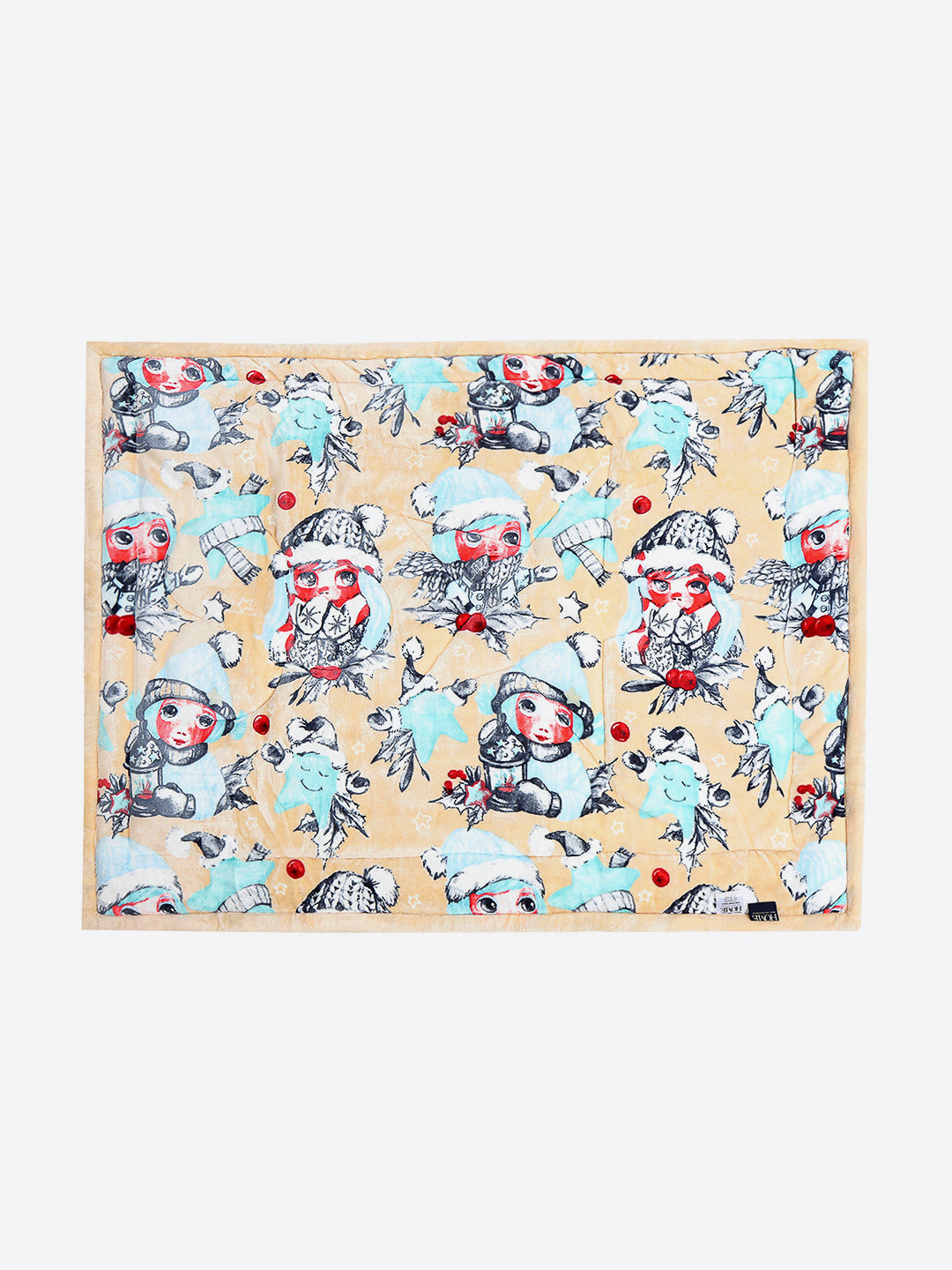 Printed Baby Blanket 3 Ply, 1609 GSM 5Pcs Set (1 Baby Comforter, 1 Bedsheet, 1 Neck Pillow & 2 Bolster)