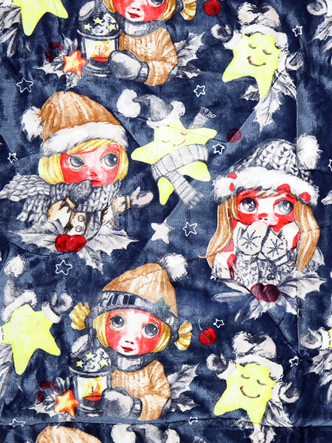 Printed Baby Blanket 3 Ply, 1609 GSM 5Pcs Set (1 Baby Comforter, 1 Bedsheet, 1 Neck Pillow & 2 Bolster)