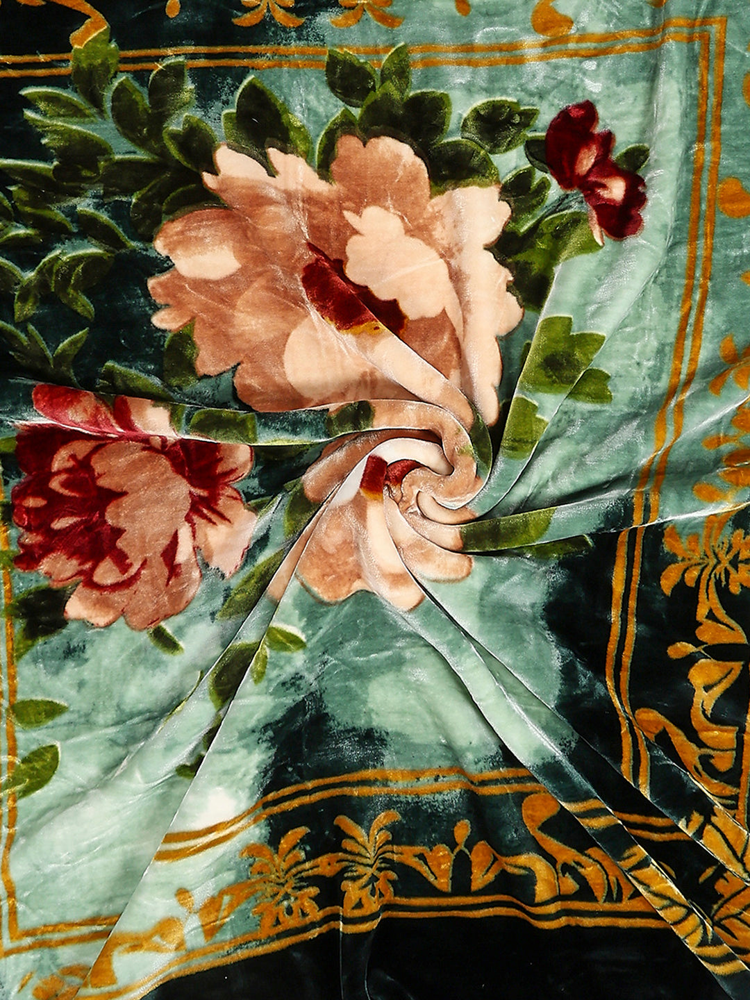 Floral Printed Double Bed 2 Ply, 947 GSM Blanket for Heavy Winter - (Bandhan) with Fragrance