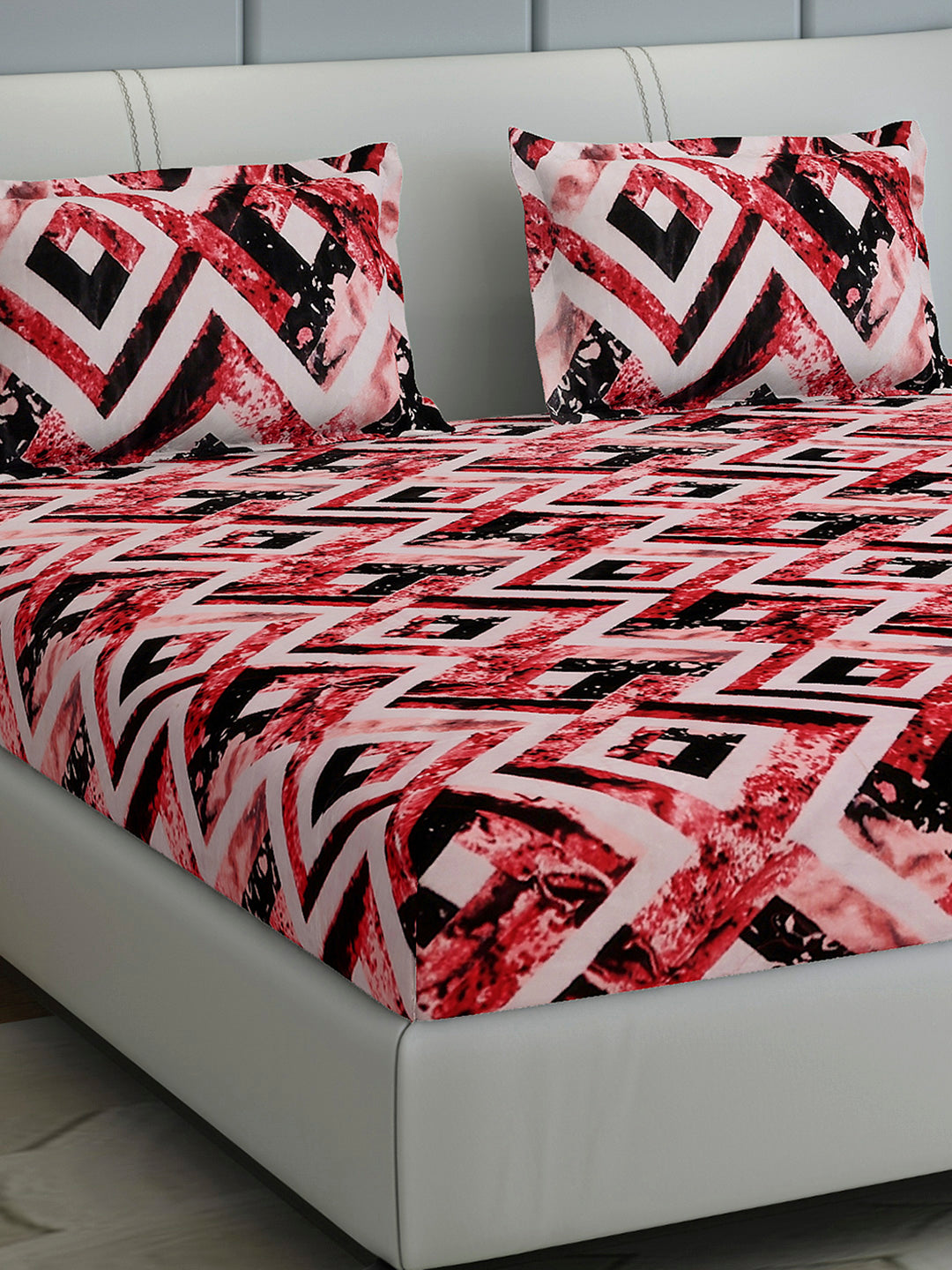 404 GSM 100% Polyester King Bed 1 Bedsheet with 2 Pillow Cover (Aura)