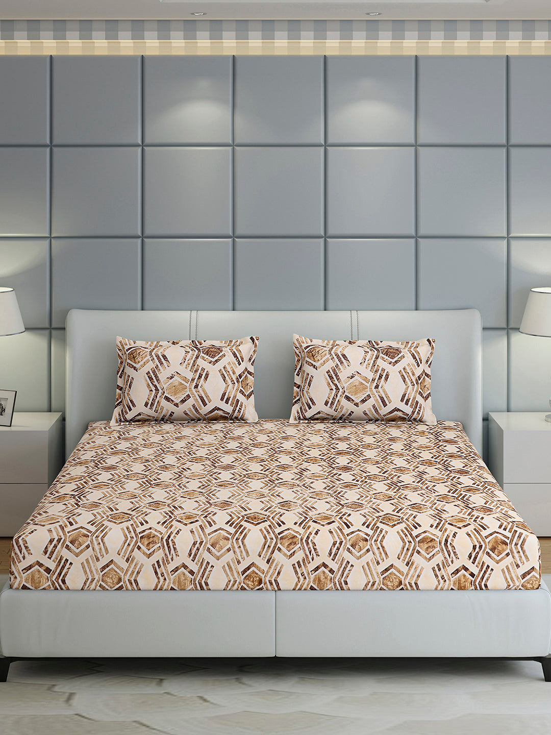 349 GSM 100% Polyester King Bed 1 Bedsheet with 2 Pillow Cover (Carnival)