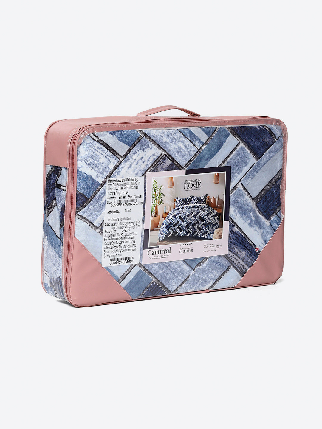 349 GSM 100% Polyester King Bed 1 Bedsheet with 2 Pillow Cover (Carnival)