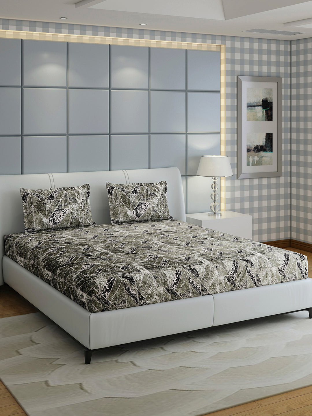 349 GSM 100% Polyester King Bed 1 Bedsheet with 2 Pillow Cover (Carnival)