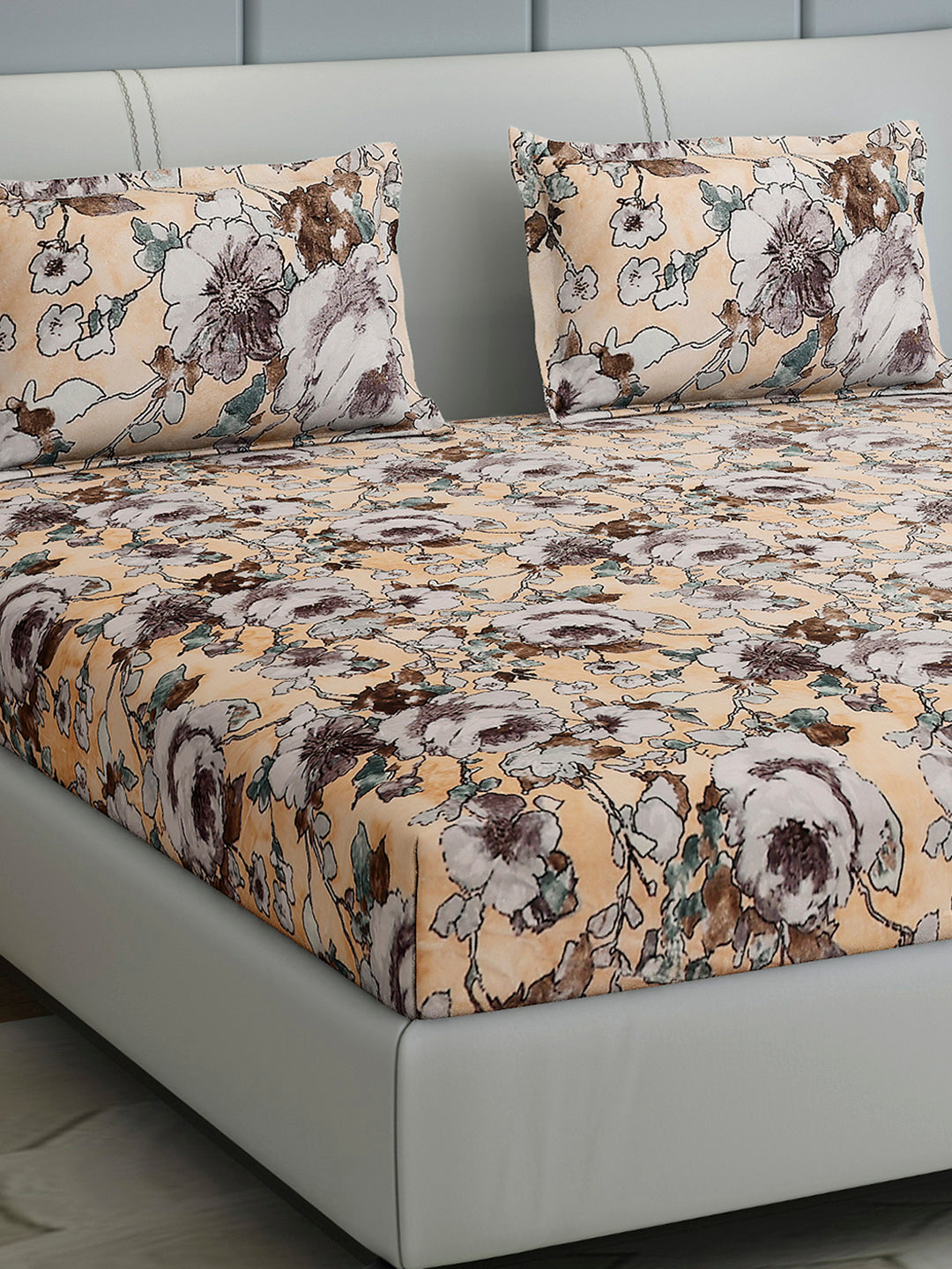 349 GSM 100% Polyester King Bed 1 Bedsheet with 2 Pillow Cover (Carnival)