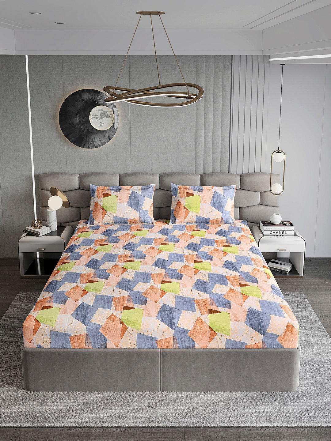 155 GSM Micro Double Bed 1 Bedsheet with 2 Pillow Cover (Clare)