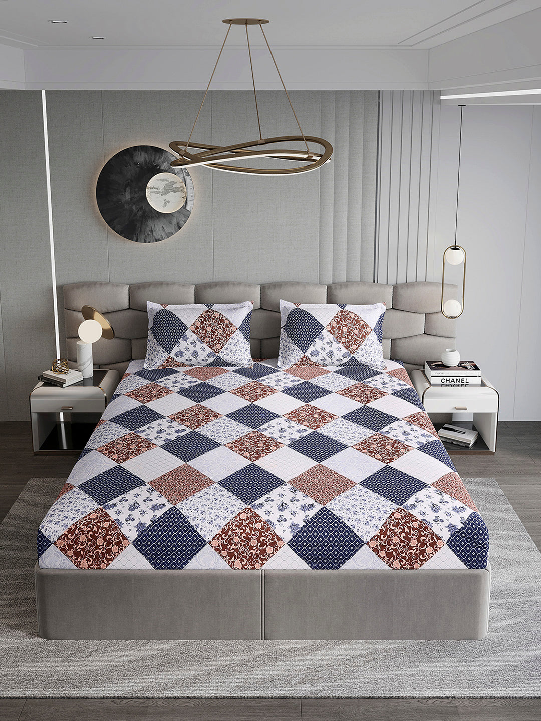 155 GSM Micro Double Bed 1 Bedsheet with 2 Pillow Cover (Clare)
