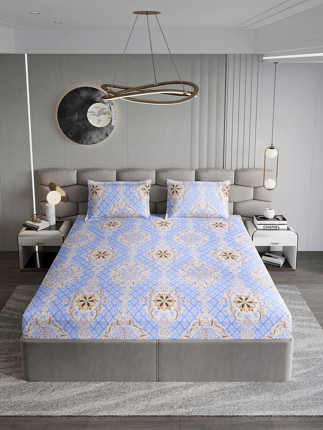 155 GSM Micro Double Bed 1 Bedsheet with 2 Pillow Cover (Clare)