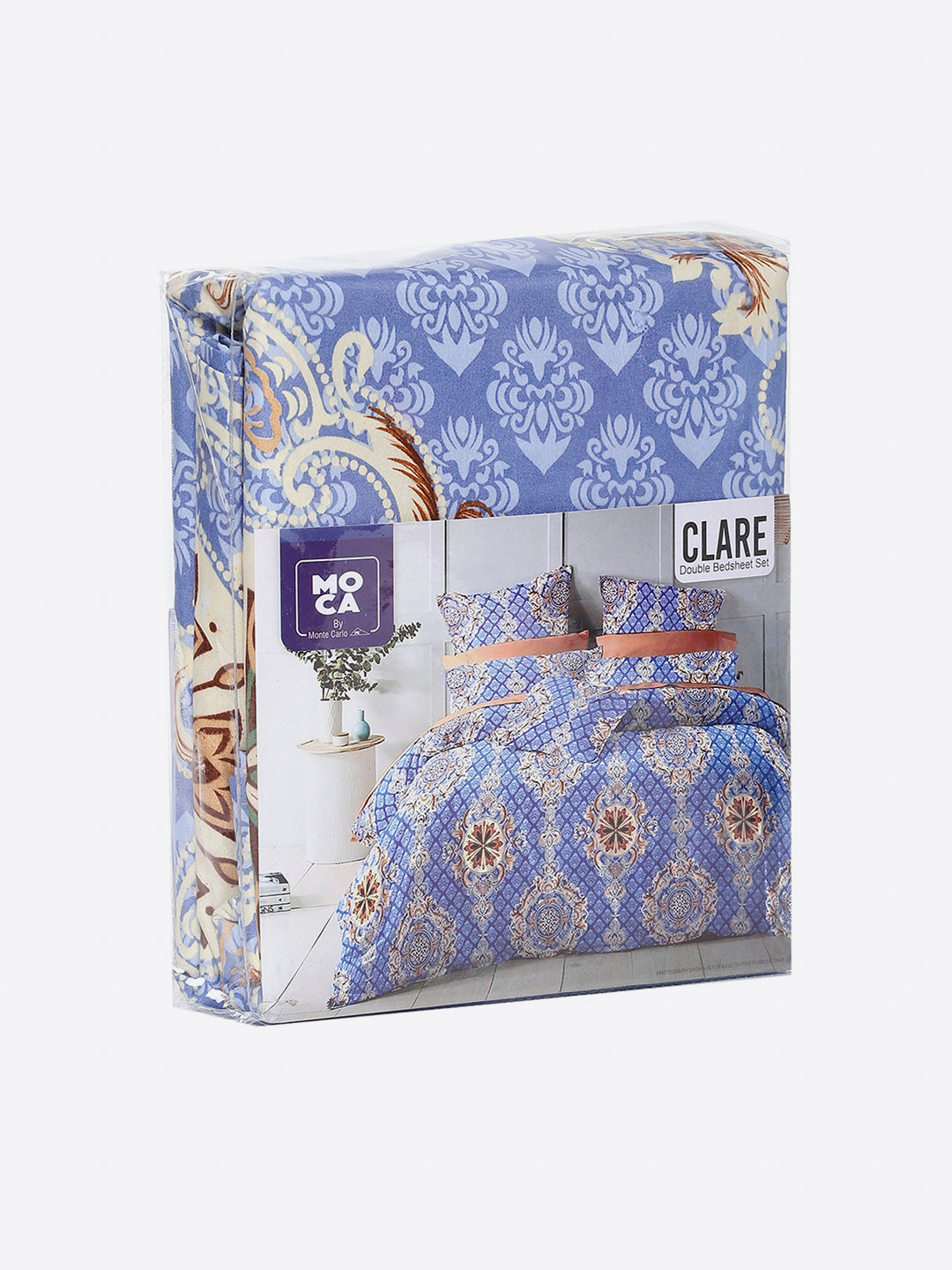 155 GSM Micro Double Bed 1 Bedsheet with 2 Pillow Cover (Clare)