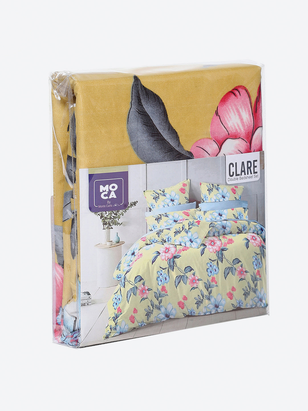 254 GSM Micro King Fitted Bed 1 Fitted Bedsheet with 2 Pillow Cover (Clare FT)