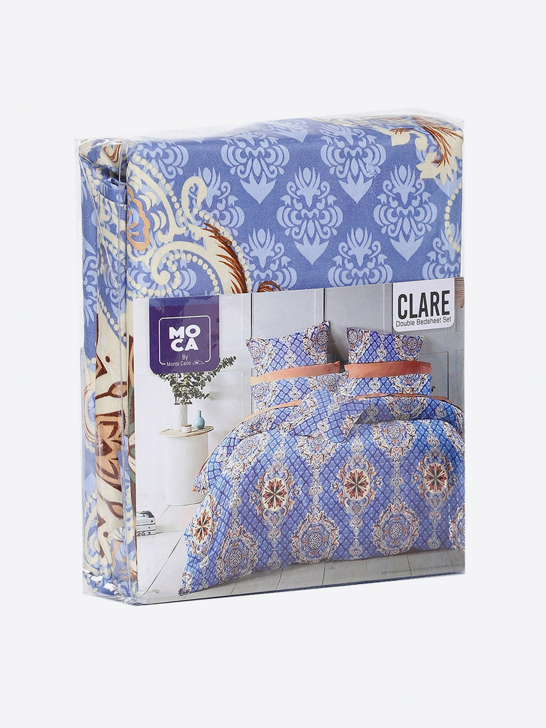 254 GSM Micro King Fitted Bed 1 Fitted Bedsheet with 2 Pillow Cover (Clare FT)