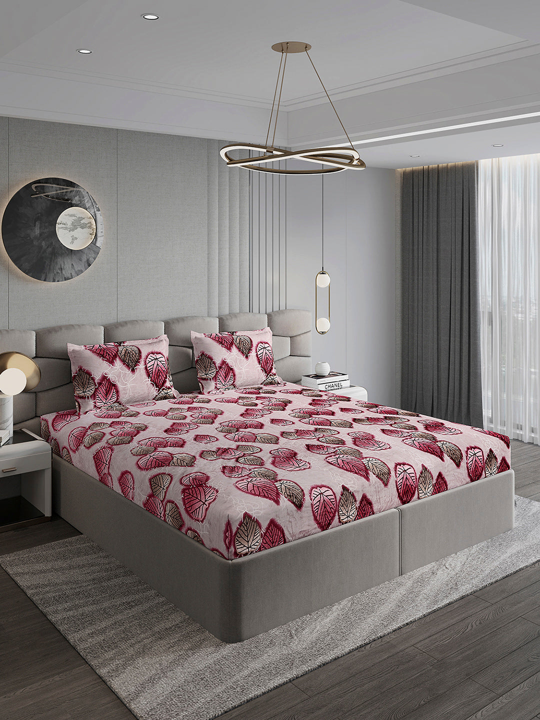 495 GSM Polyester King Bed 1 Bedsheet with 2 Pillow Cover (Gold Mine)