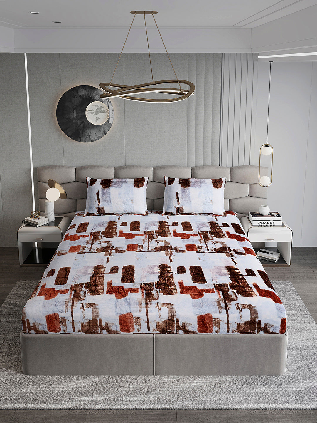 495 GSM Polyester King Bed 1 Bedsheet with 2 Pillow Cover (Gold Mine)