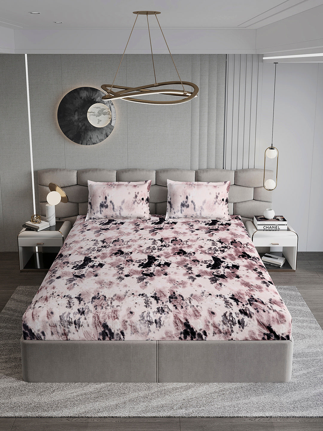 495 GSM Polyester King Bed 1 Bedsheet with 2 Pillow Cover (Gold Mine)