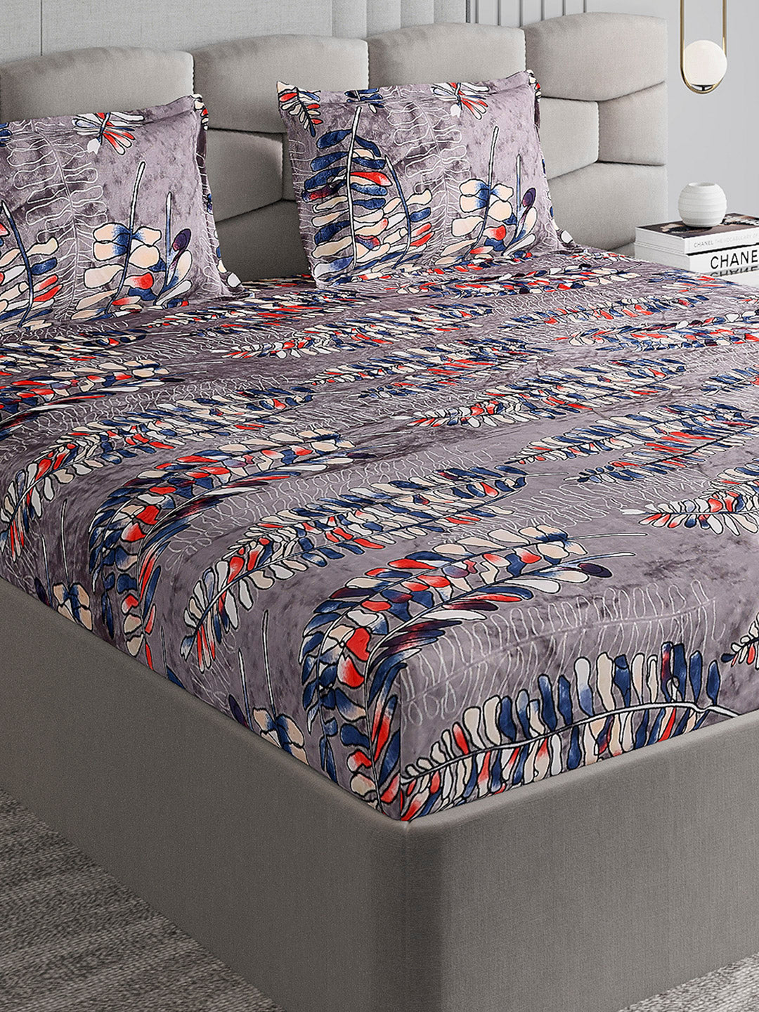 495 GSM Polyester King Bed 1 Bedsheet with 2 Pillow Cover (Gold Mine)