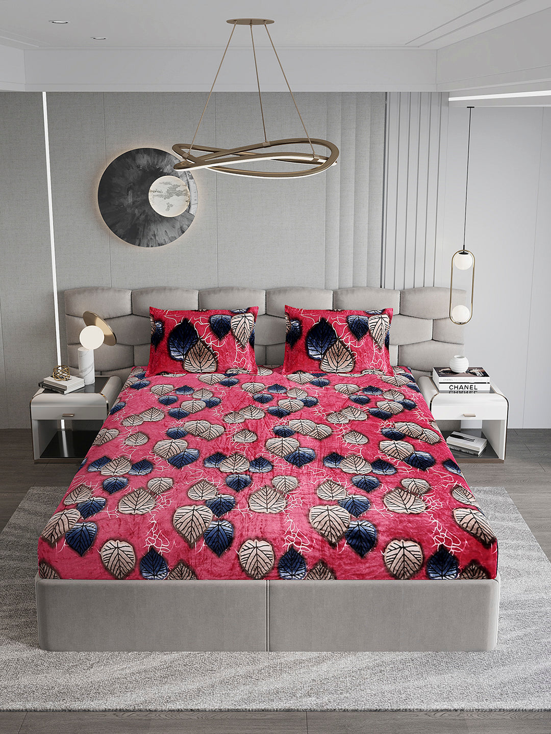 495 GSM 100% Polyester King Bed 1 Bedsheet with 2 Pillow Cover (Gold Mine)