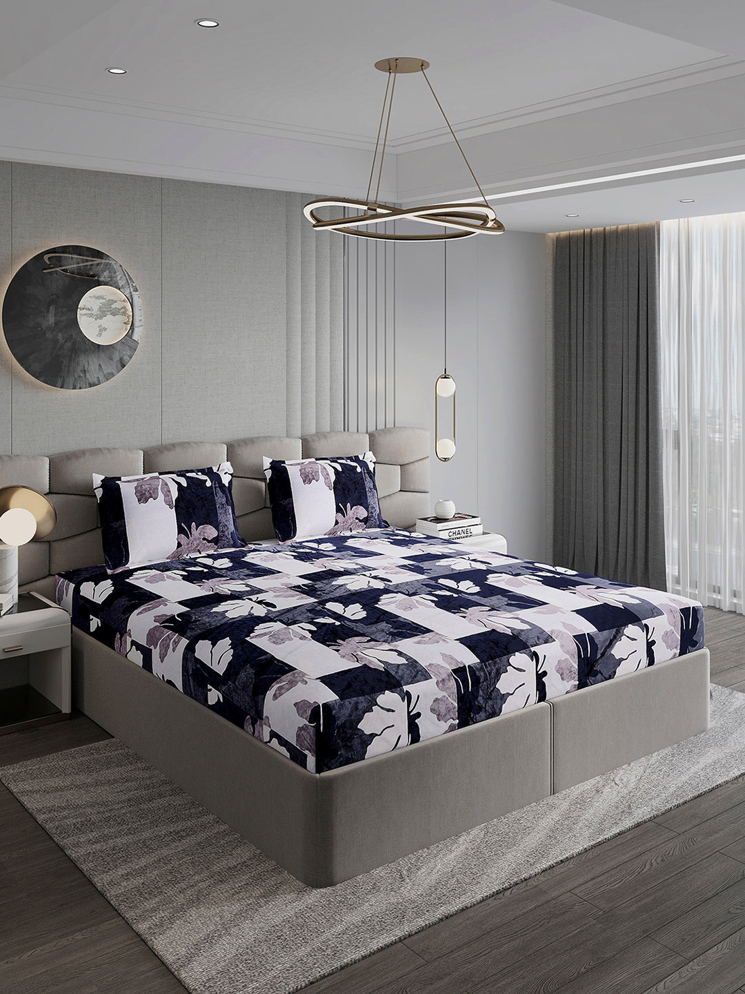 495 GSM 100% Polyester King Bed 1 Bedsheet with 2 Pillow Cover (Gold Mine)