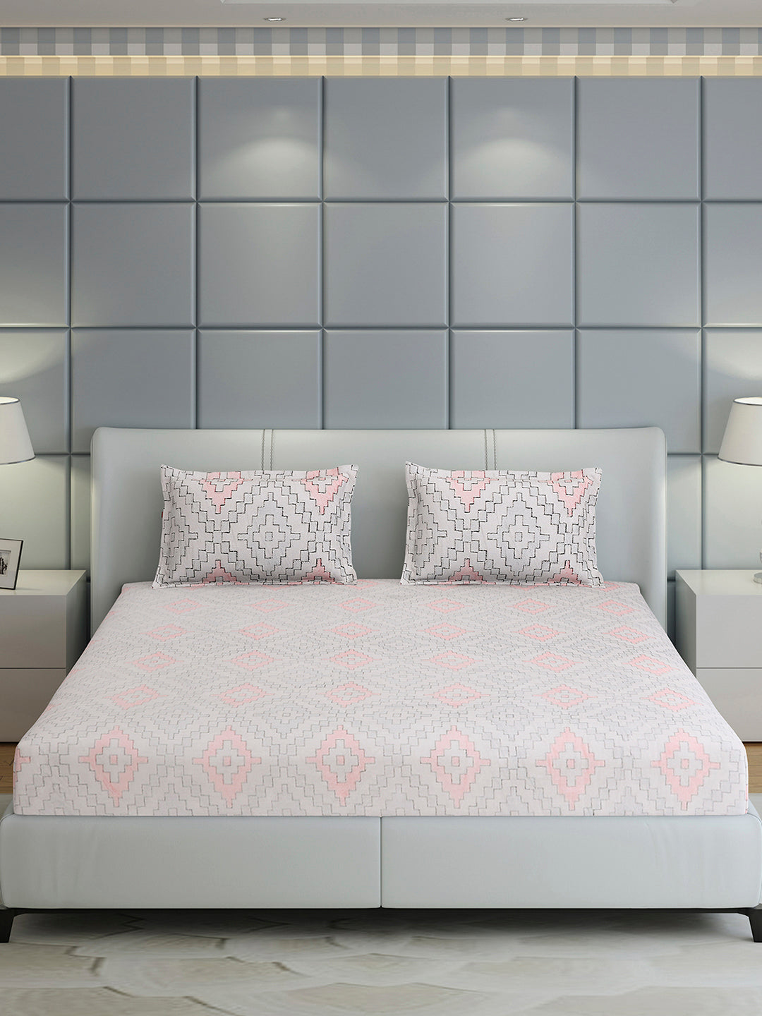 378 GSM 100% Polyester King Bed 1 Bedsheet with 2 Pillow Cover (Hill Top)