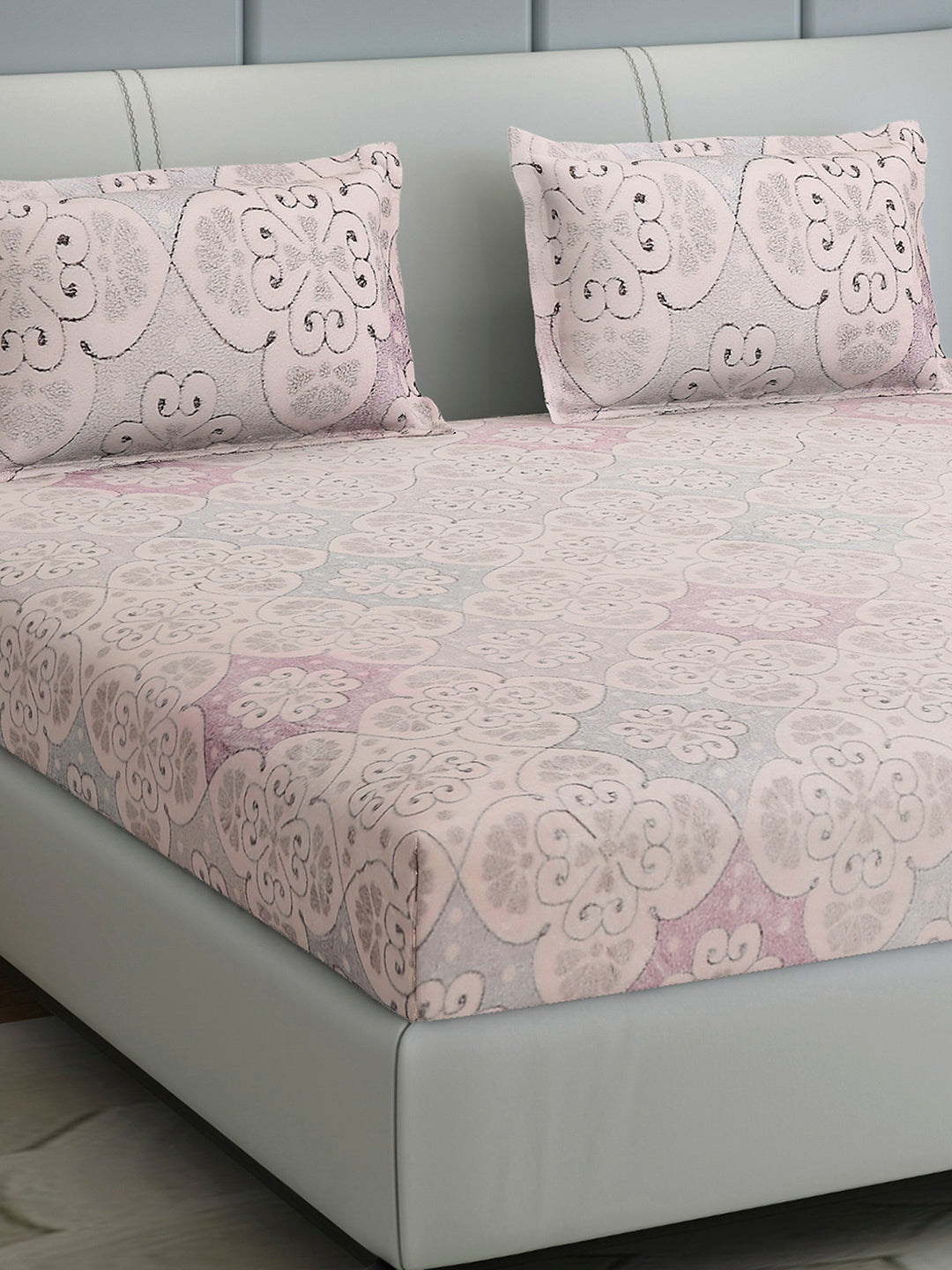 378 GSM 100% Polyester King Bed 1 Bedsheet with 2 Pillow Cover (Hill Top)