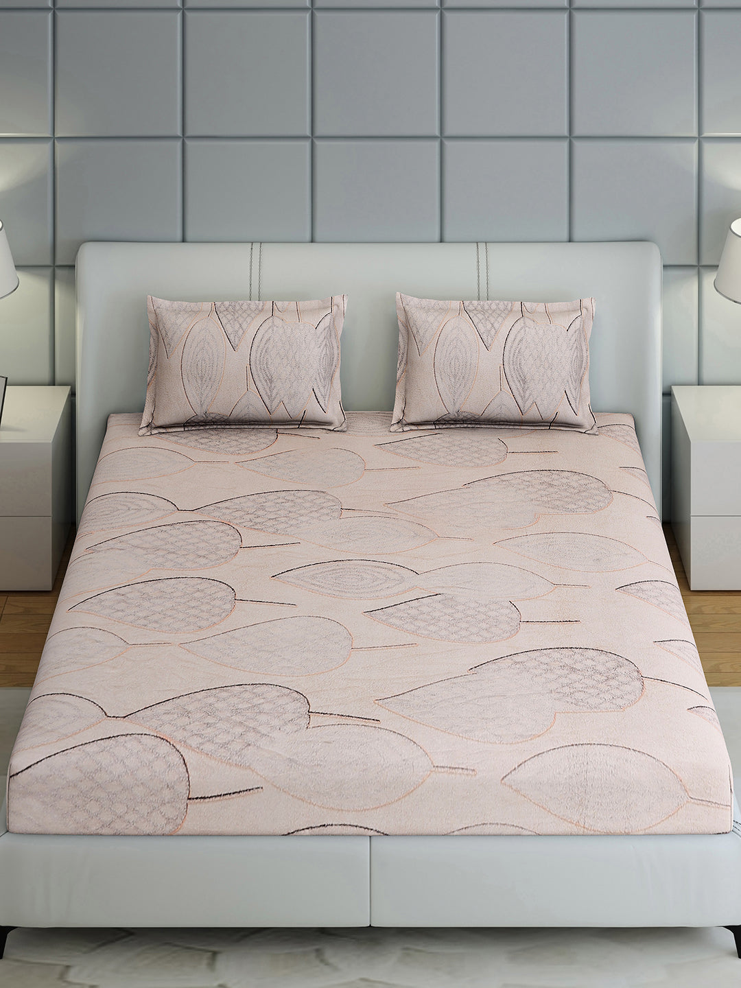 378 GSM 100% Polyester King Bed 1 Bedsheet with 2 Pillow Cover (Hill Top)