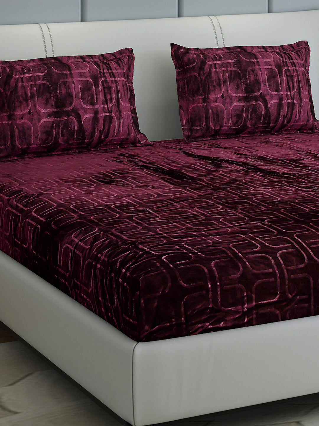 435 GSM Polyester Double Bed 1 Bedsheet with 2 Pillow Cover (Indigo)
