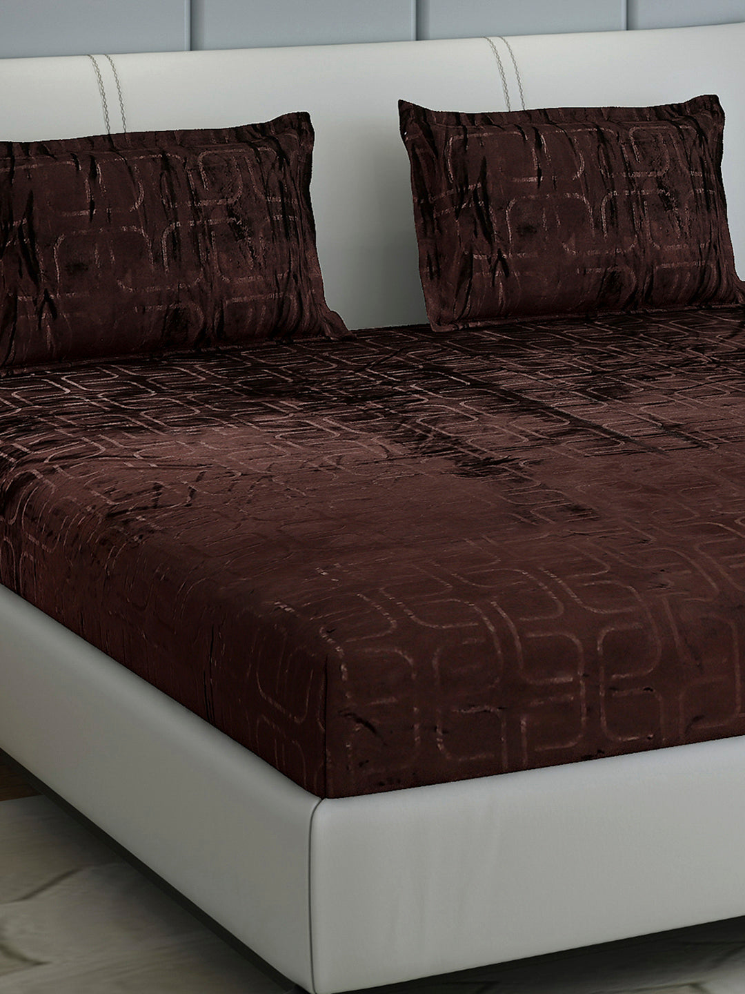 435 GSM 100% Polyester Double Bed 1 Bedsheet with 2 Pillow Cover (Indigo)