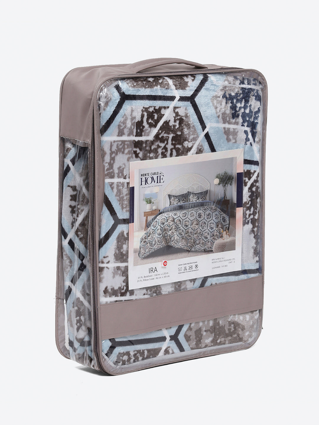 353 GSM 100% Polyester Single Bed 1 Bedsheet with 1 Pillow Cover (Ira)