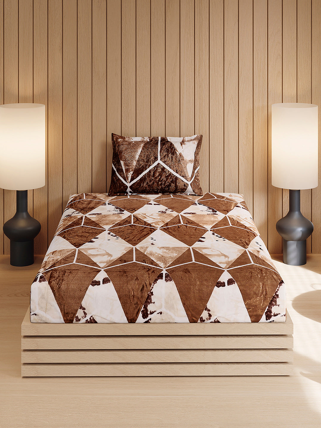 353 GSM 100% Polyester Single Bed 1 Bedsheet with 1 Pillow Cover (Ira)