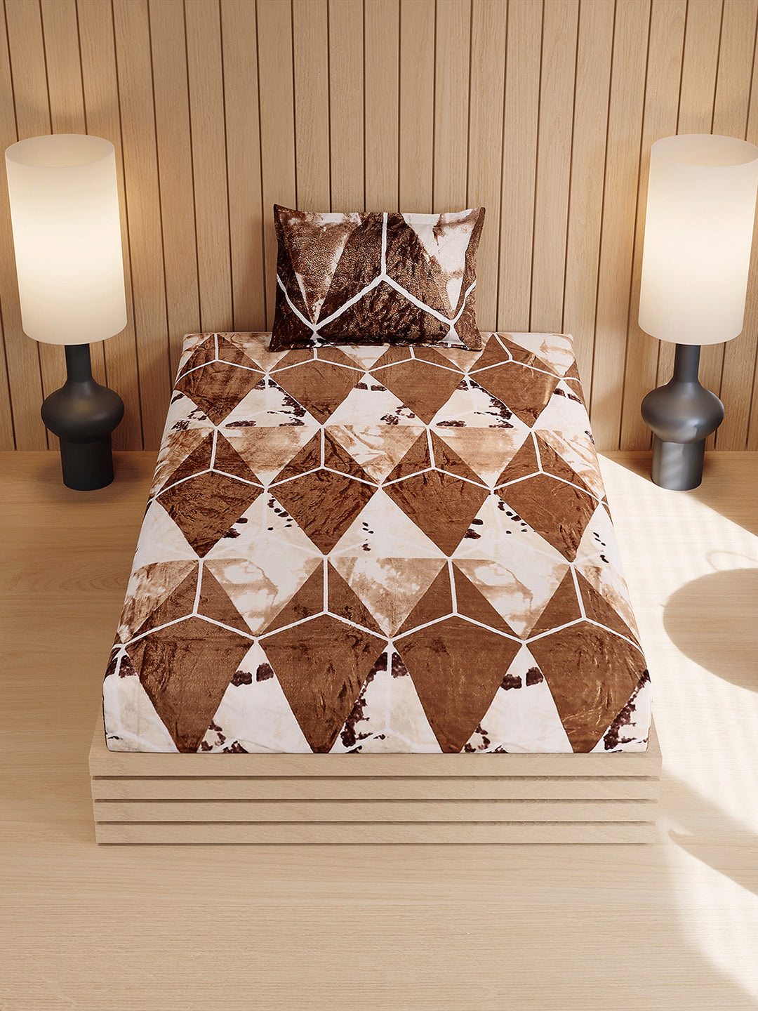 353 GSM 100% Polyester Single Bed 1 Bedsheet with 1 Pillow Cover (Ira)