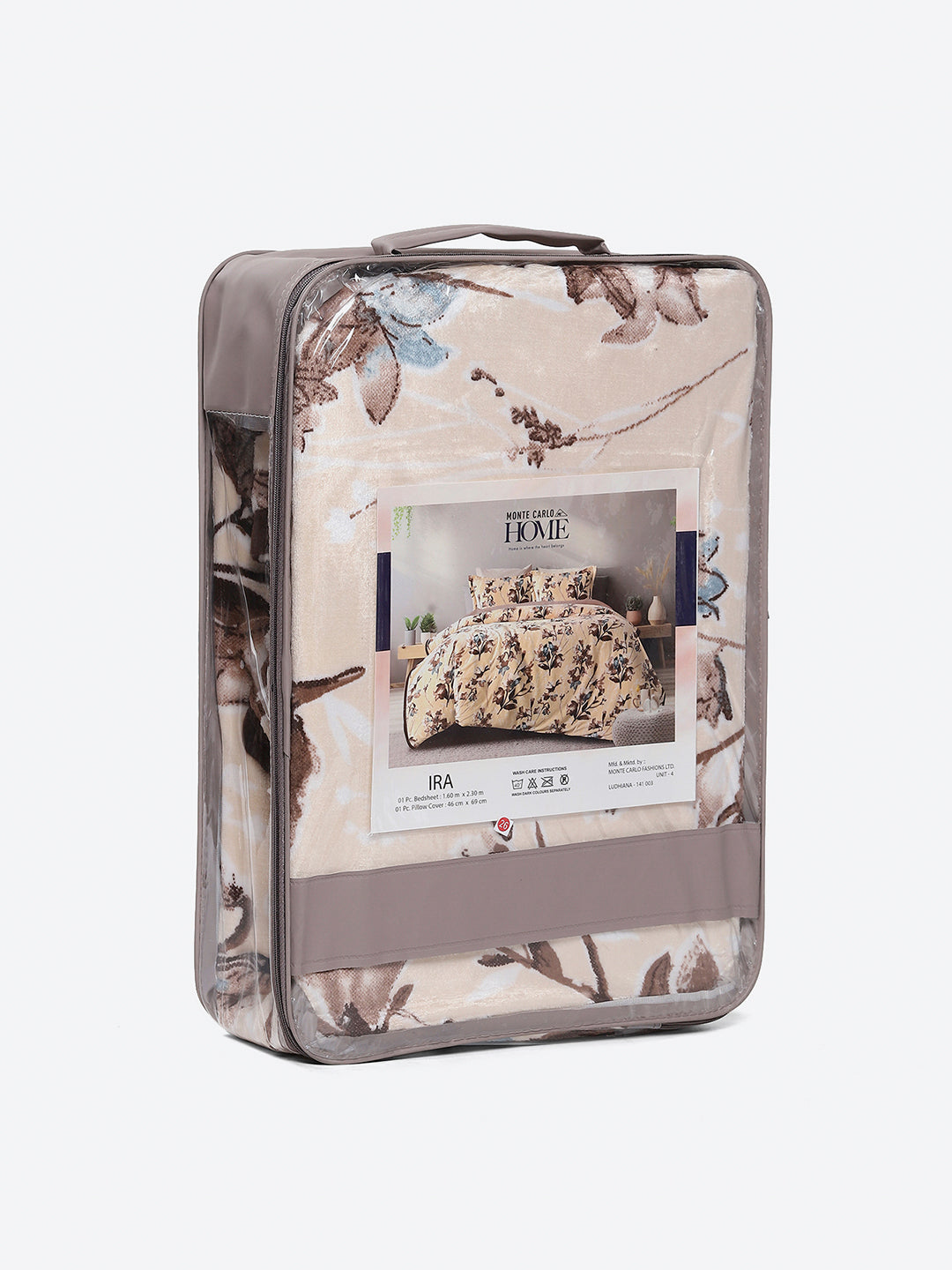 353 GSM 100% Polyester Single Bed 1 Bedsheet with 1 Pillow Cover (Ira)