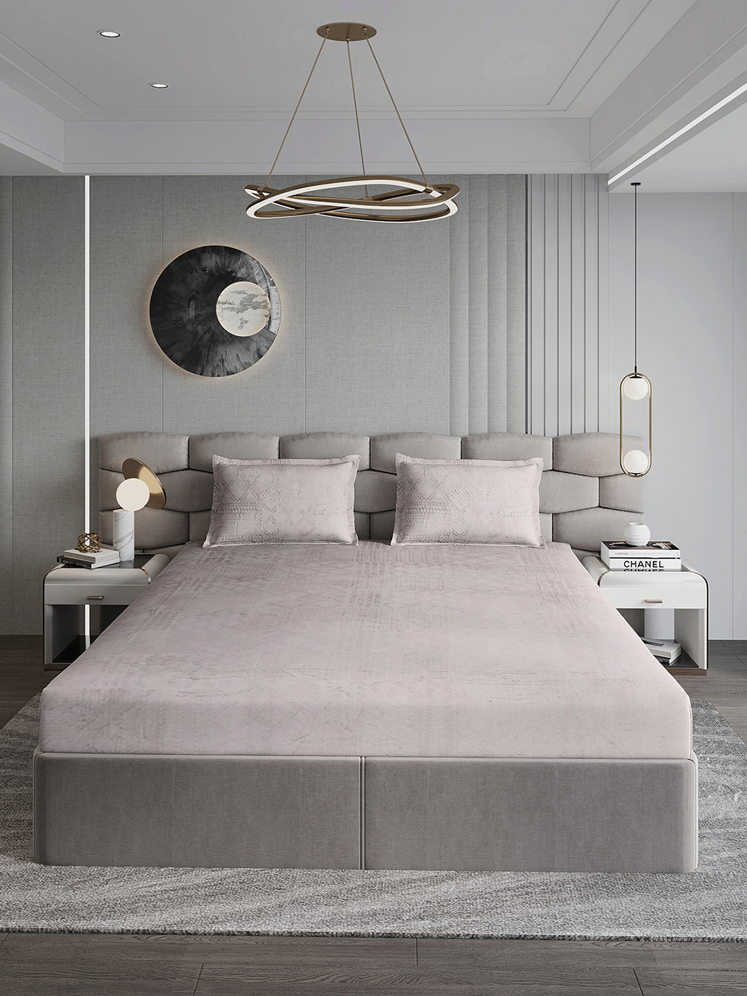 267 GSM 100% Polyester King Bed 1 Bedsheet with 2 Pillow Cover (Master Piece)