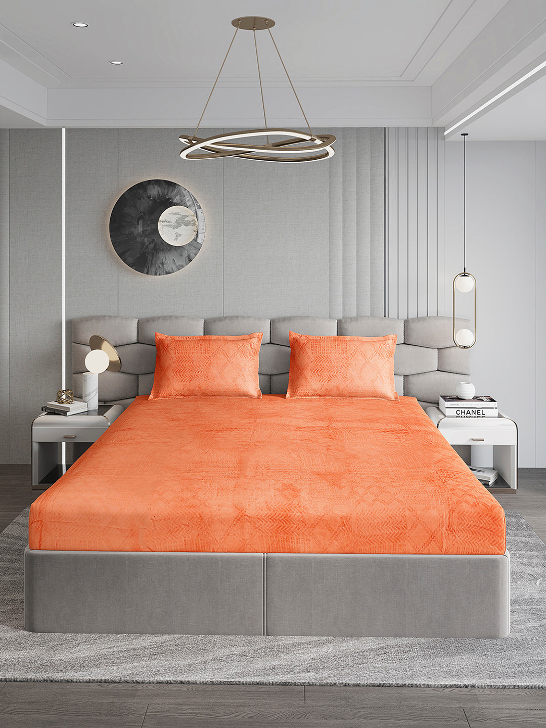 267 GSM 100% Polyester King Bed 1 Bedsheet with 2 Pillow Cover (Master Piece)