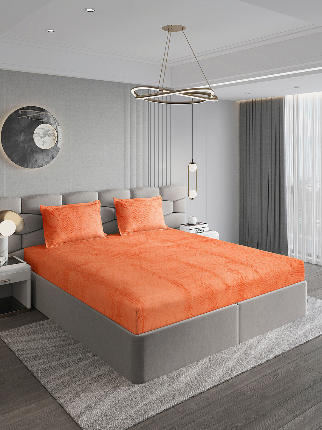 267 GSM 100% Polyester King Bed 1 Bedsheet with 2 Pillow Cover (Master Piece)