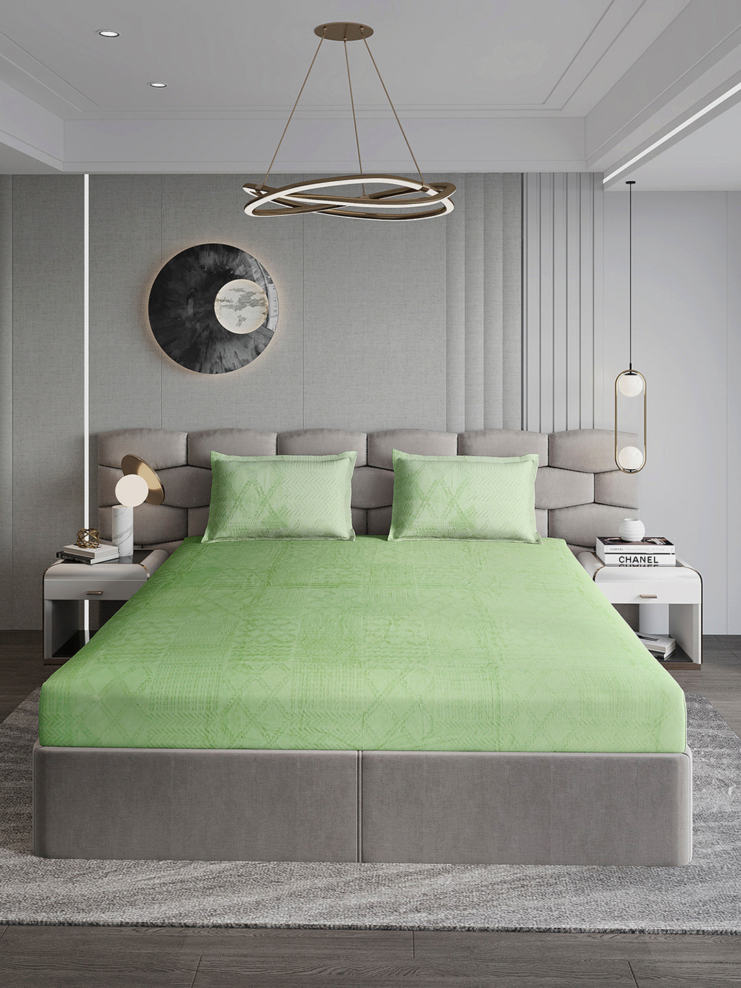 267 GSM 100% Polyester King Bed 1 Bedsheet with 2 Pillow Cover (Master Piece)